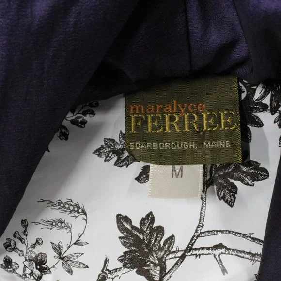 Maralyce Ferree Purple Nylon Hooded Full Length Long Raincoat Jacket Size M - Picture 7 of 8